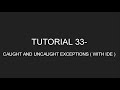 Java Programming Tutorial 33 -  Checked and Unchecked Exceptions (with IDE) (in English)