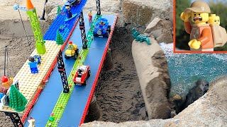LEGO Dam COLLAPSE Double BRIDGE with LIZARD! - ep 33