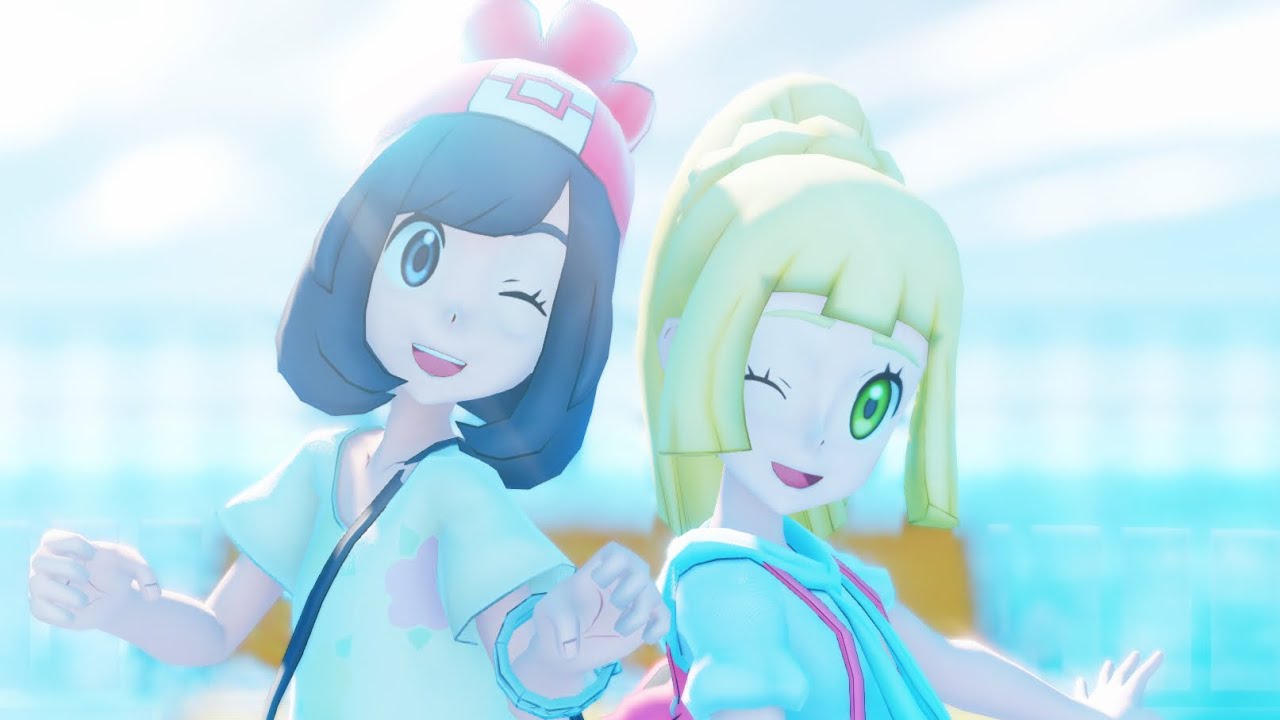 Pokémon ポケモン Mmd Lillie Selene Dive To Blue Youtube