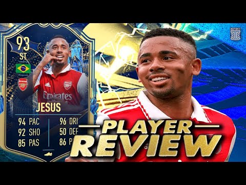 93 TEAM OF THE SEASON JESUS PLAYER REVIEW! TOTS GABRIEL JESUS - FIFA 23 ...