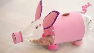How to Piggy Bank Pig with Plastic Bottle- HomeArtTv By Juan Gonzalo Angel