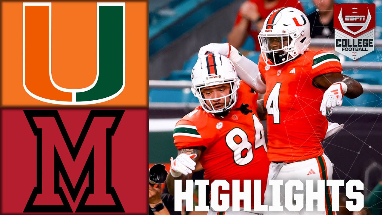 Battle Of The MIAMIS 🏈 Miami (OH) RedHawks Vs. Miami Hurricanes | Full ...