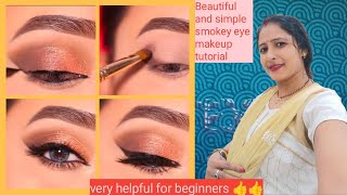 Beautiful and simple smokey eye makeup tutorial, for beginners,,#archanasingh721