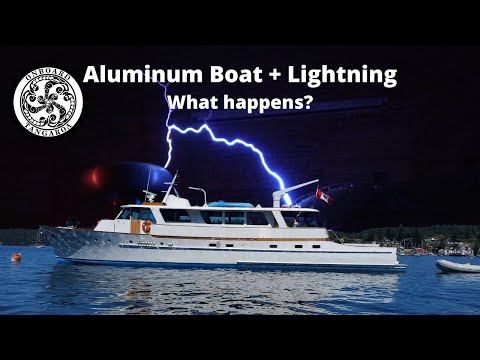 Is it safe to be in an aluminum boat during a lightning storm?