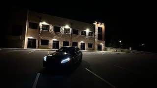 Night time pov drive in Mercedes C300 4matic