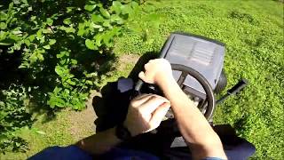 MTD Yard Machines 16.5 HP 42 Lawn Tractor Mowing a Wet Overgrown Lawn