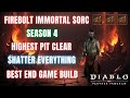 Diablo 4 - BEST End Game Build - Firebolt Immortal Sorc - Highest Pit Clear Season 4 Build Guide