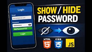 Responsive Login Form with Show/Hide Password Using HTML CSS & JavaScript (Step-by-Step Tutorial)