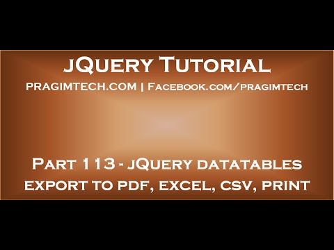 jQuery datatables export to pdf jQuery datatables export to pdf