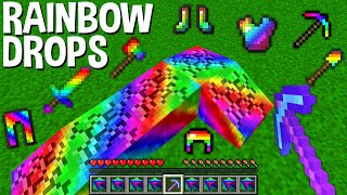 How to MINE RAINBOW and GET RAINBOW DROPS in Minecraft ? SECRET RAINBOW ITEMS !