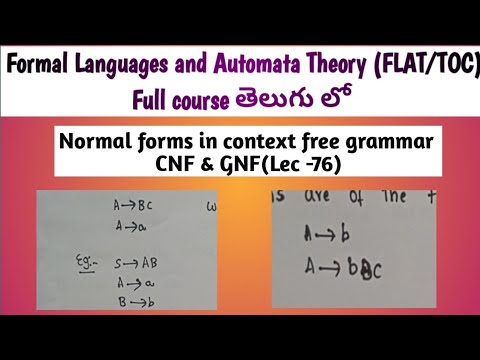 Normal Forms Of Context Free Grammar | Chomsky Normal Form | Greibach ...