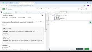 Palindrome String Practice GeeksforGeeks Google Chrome 2025 10 11 00 18 53