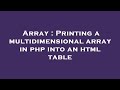 Array : Printing a multidimensional array in php into an html table