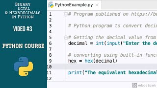 #3 Binary,Octal,Hexadecimals in Python| Core Python Programming course|