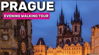 Prague Evening Walking Tour | Charles Bridge \u0026 Astronomical Clock in 4K