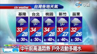 【中視新聞】全台天氣悶熱 午後陣雨多 外出備傘 20150718