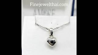 Finejewelthai-จี้ไพลิน-ไพลินแท้-จี้พลอย-พลอยแท้-Blue Sapphire-Silver-Pendant-Birthstone-R1011bl