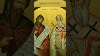 Saint of the Day for February 14. Saints Cyril and Methodius prayer card.