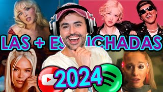 Las 15 CANCIONES MAS ESCUCHADAS del 2024 a nivel mundial | Éxitos del año | Serch Wow Qué Pasa