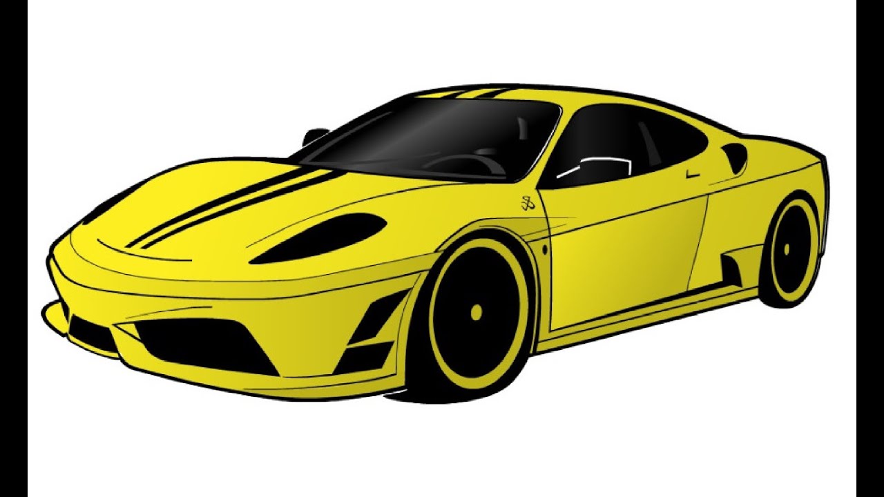 How To Draw A Ferrari / Как нарисовать Феррари - YouTube