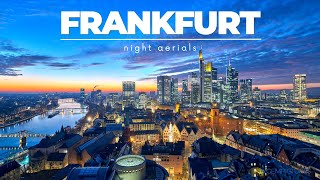 FRANKFURT AM MAIN | NIGHT AERIALS | 4K UHD | Beautiful drone sights at night