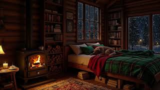 Relaxing Snowfall and Fireplace Sounds for Unwinding and Peaceful Sleep on Winter Nights