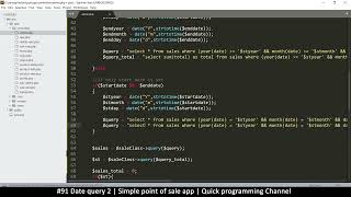 #91 Query by date 2 | Simple point of sale app in php & javascript | Quick programming tutorial
