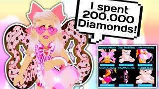 Royale High Accessories Videos 9tube Tv - i spent 200 000 diamonds on the new valentines accessories and wings roblox royale