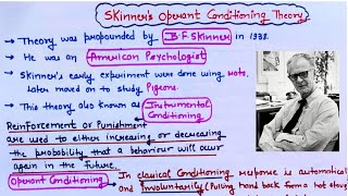 Skinner's Operant Conditioning Theory/Instrumental Conditioning/For all Teaching Exams