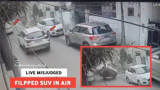 HE MISJUDGED AND CAUSED LIVE ACCIDENT 😱 SUV हवा मे लेकर उड़ा LADKA