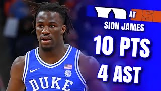 Sion James 10 PTS, 4 AST, 3 STL Highlights | Duke at Syracuse