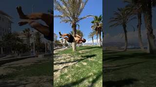 Dub cork combo 🏝️ #flip #trick #tricking #tricks #acrobatics #beach #cork