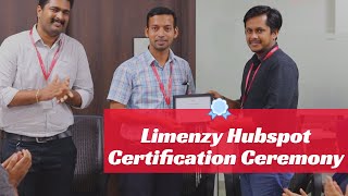 Limenzy Hubspot Certificate Awarding Ceremony