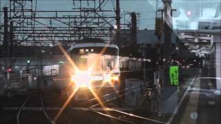 名鉄名古屋本線　岐南･妙興寺･大里駅 列車高速通過シーン集(夕方･夜編)