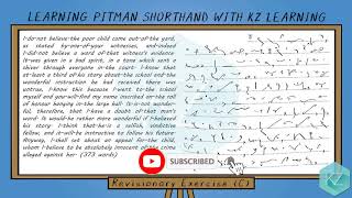 Revisionary Exercise (C) @ 80 WPM - Pitman Shorthand Dictation - KZ Learning