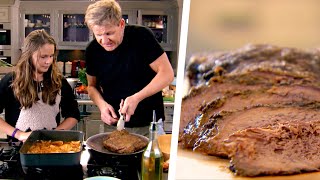 Gordon Ramsay Makes BBQ Brisket With His Daughter
