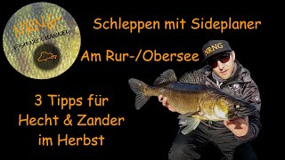 Schleppen auf Zander am Rursee/Obersee im Herbst | Sideplaner | 3 Tipps für das Schleppangeln