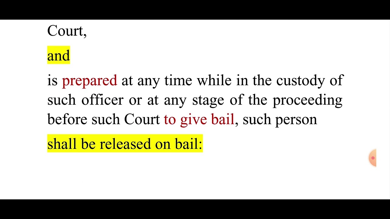 Bail - Bail For Bailable Offence (Section 436 Of Cr.P.C.) - YouTube