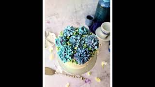 Buttercream Blue Garden Cake |奶油裱花｜Buttercream flower