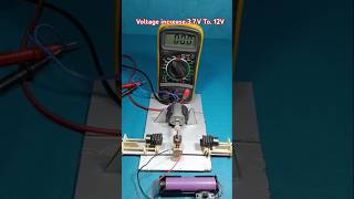 Voltage Increase 3.7V to 12V #shorts #dcmotor #scienceproject #diy #experiment