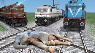 Download Lagu Sleeping Elephant vs Three Trains stops the train ... MP3 Gratis