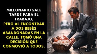 MILLONARIO SALE TARDE AL TRABAJO, PERO AL VER DOS BEBÉS ABANDONADAS, TOMA UNA DECISIÓN QUE CONMUEVE.