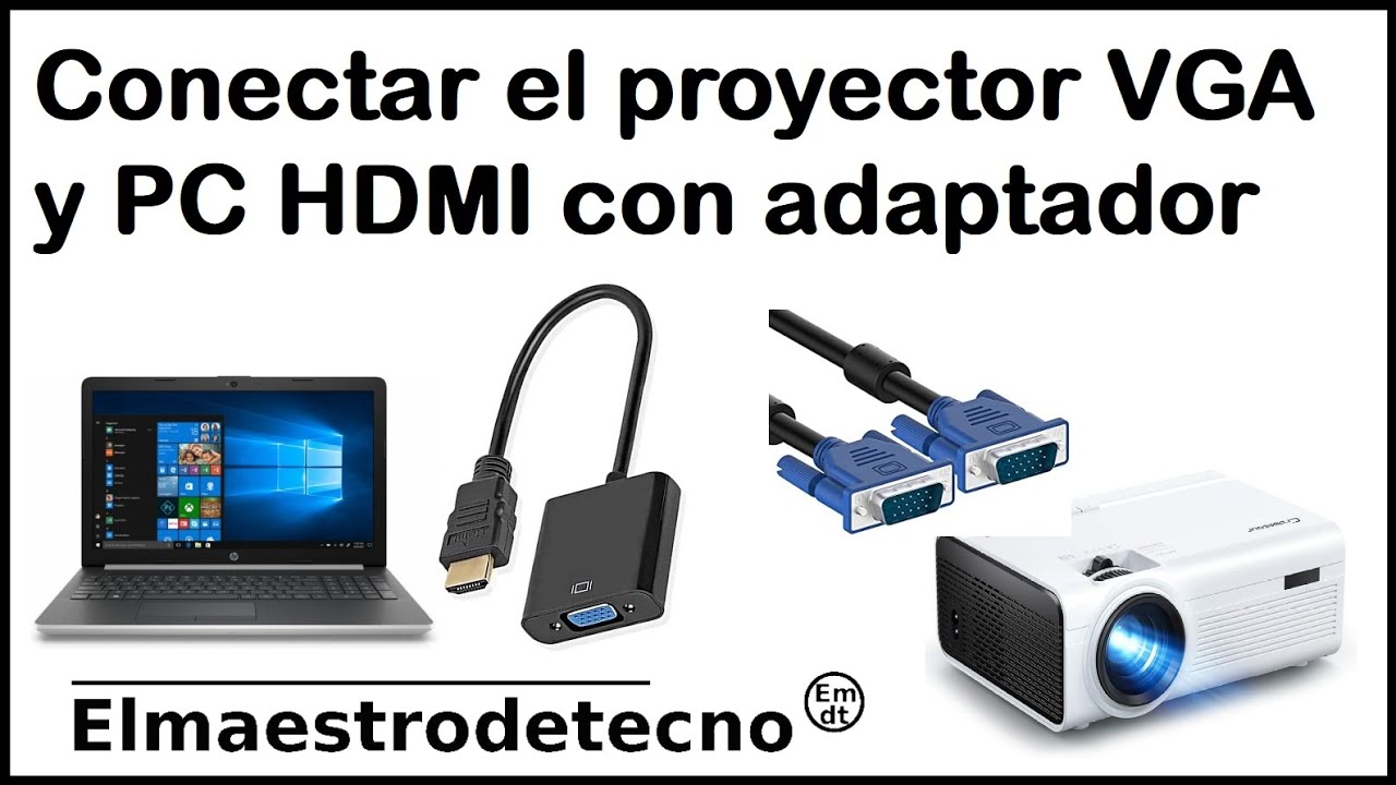 Cómo Conectar Un Proyector VGA Con Un PC HDMI. Adaptador HDMI-VGA Para ...