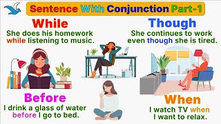 Learn English with Fun: Master the Conjunctions {while, before, although, when, rather} Part-1