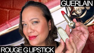 NEW Guerlain Rouge G Lipstick 775 LE ROUGE BORDEAUX SATIN \u0026 New L’Art Deco lipstick case - Try On