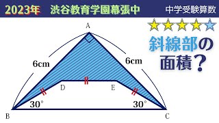 【中学受験算数】平面図形　有名三角形の面積　2023年度　渋谷教育学園幕張中学校【最難関クラス/偏差値up】