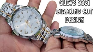 OLEVS 9931/9941 Diamond Cut Glass Watch