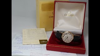 1978 1979 1980 Omega 9k gold vintage men's watch with box and papers.  Model reference 132.5017