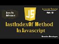 lastIndexOf Method Javascript | javascript Tutorial