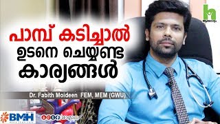 പാമ്പ് കടിയേറ്റാൽ ഉടനെ എന്തു ചെയ്യണം | LATEST MALAYALAM HEALTH TIPS